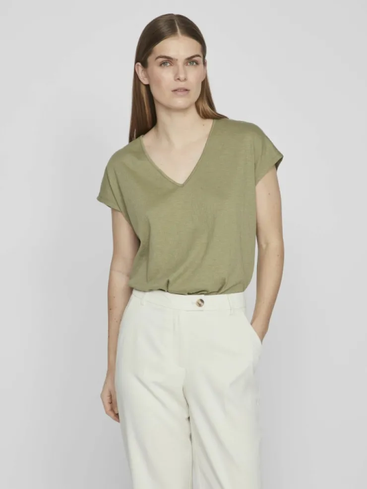 VILA Tops & T-shirts^CAP SLEEVED V-NECK TOP