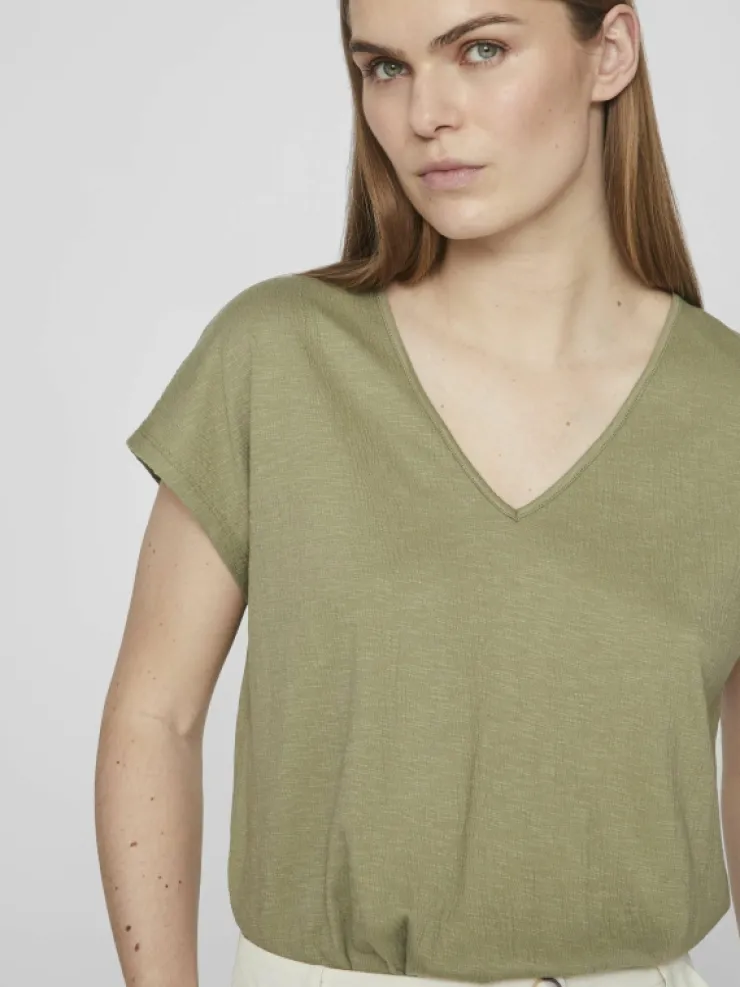 VILA Tops & T-shirts^CAP SLEEVED V-NECK TOP