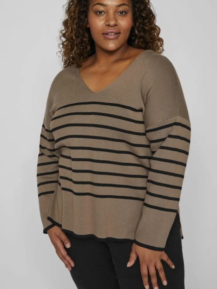 VILA Knitwear^CURVE - V-NECK PULLOVER