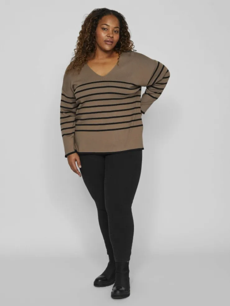 VILA Knitwear^CURVE - V-NECK PULLOVER
