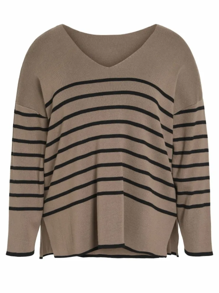 VILA Knitwear^CURVE - V-NECK PULLOVER