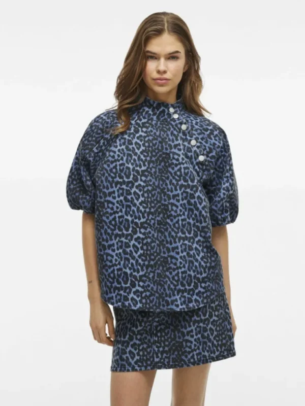 VILA Tops & T-shirts^DENIM SHORT SLEEVED TOP