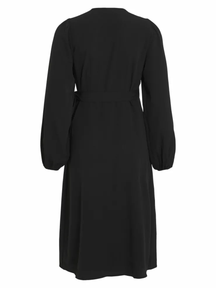 VILA Dresses^LONG SLEEVED MIDI WRAP DRESS