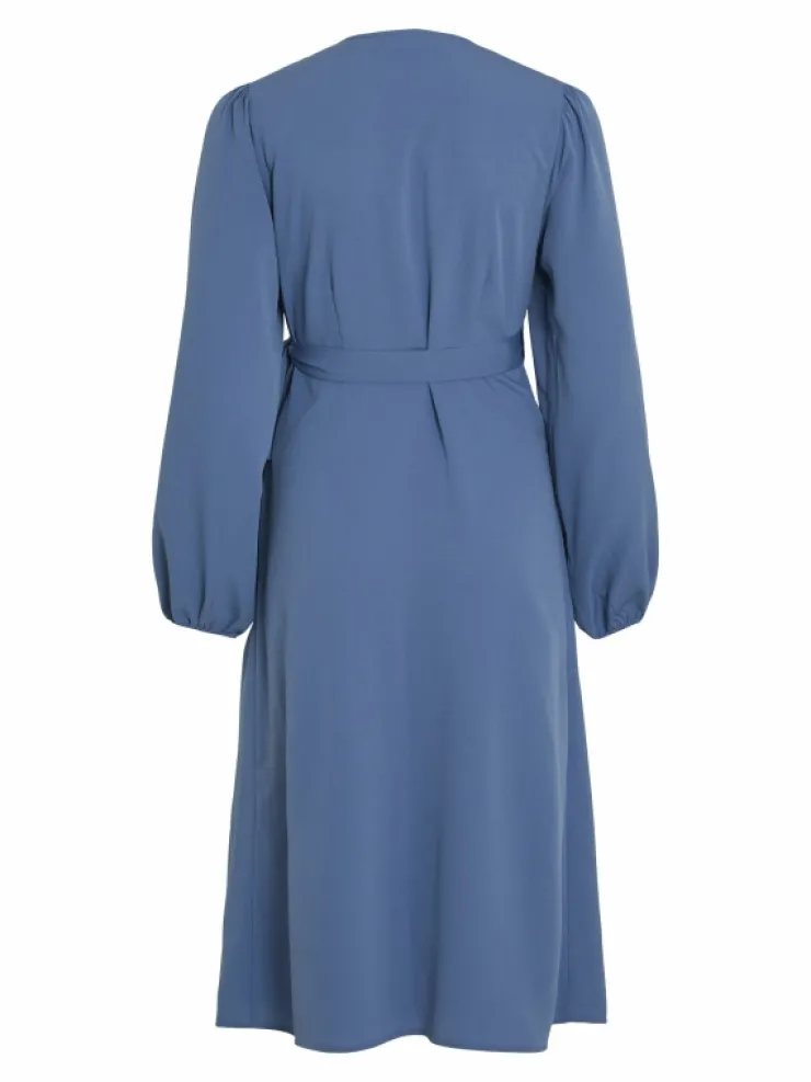 VILA Dresses^LONG SLEEVED MIDI WRAP DRESS