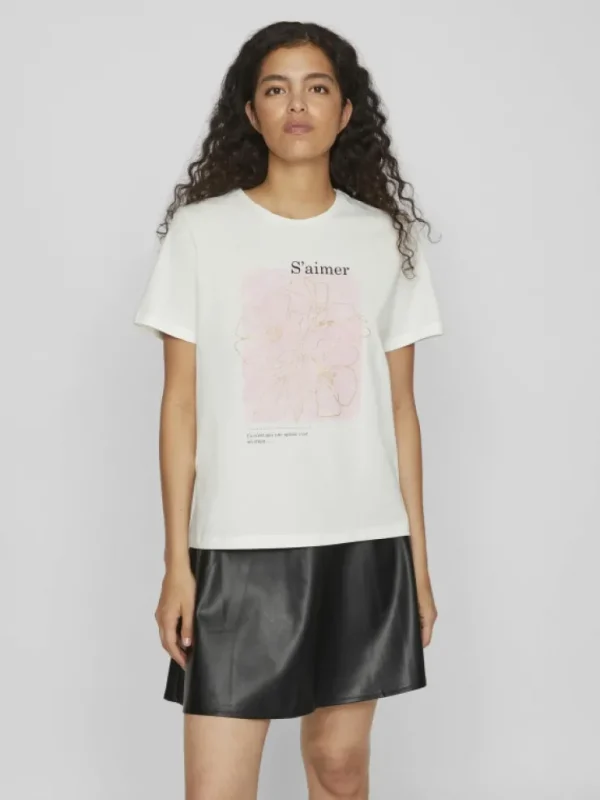 VILA Tops & T-shirts^PRINTED COTTON T-SHIRT