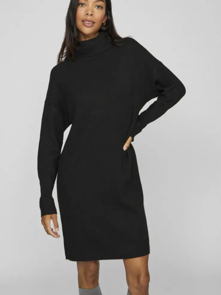 VILA Dresses | Knitwear^ROLL NECK KNITTED DRESS
