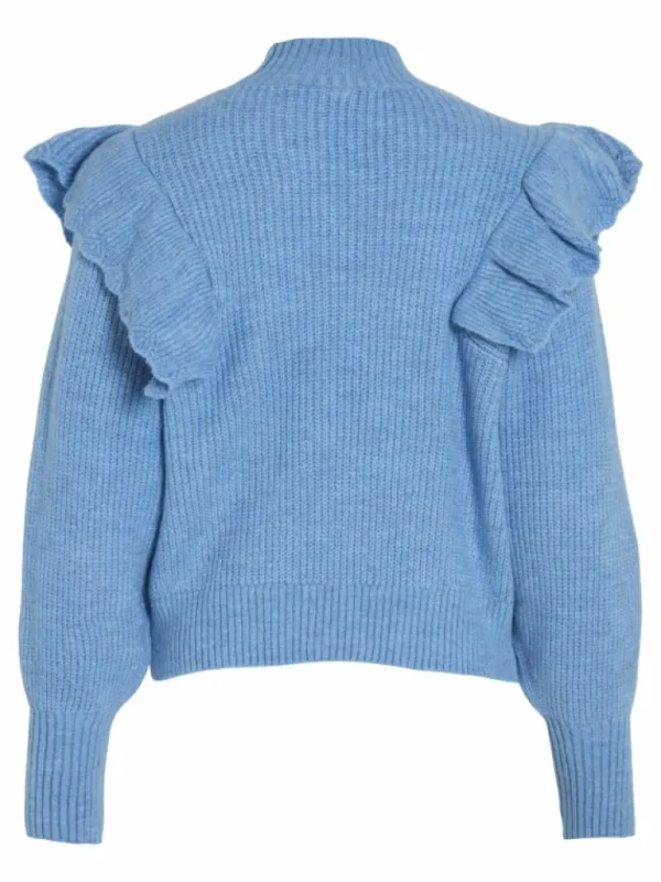 VILA Knitwear^RUFFLE SHOULDER KNITTED JUMPER