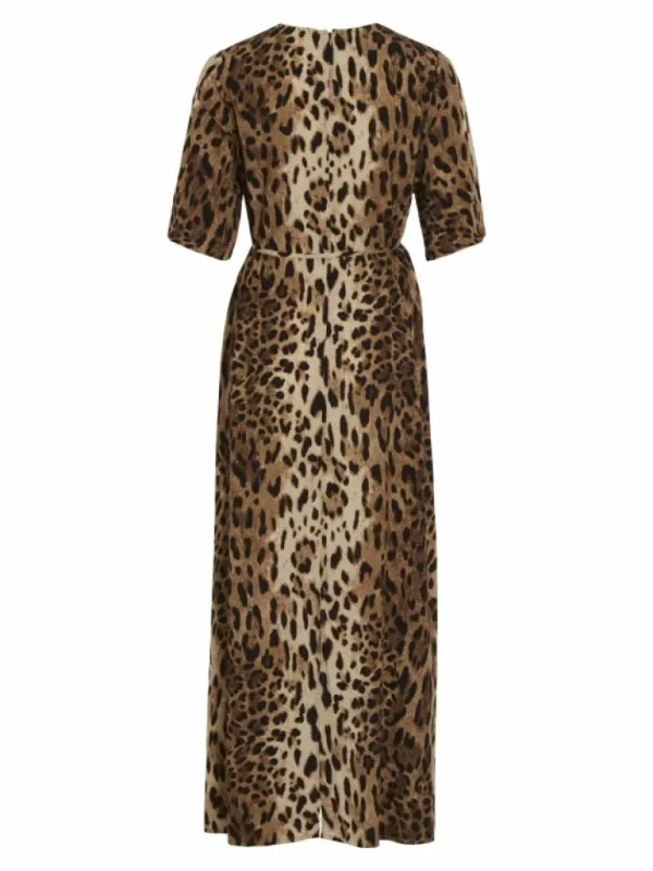 VILA Dresses^SHORT SLEEVED LEOPARD MAXI DRESS