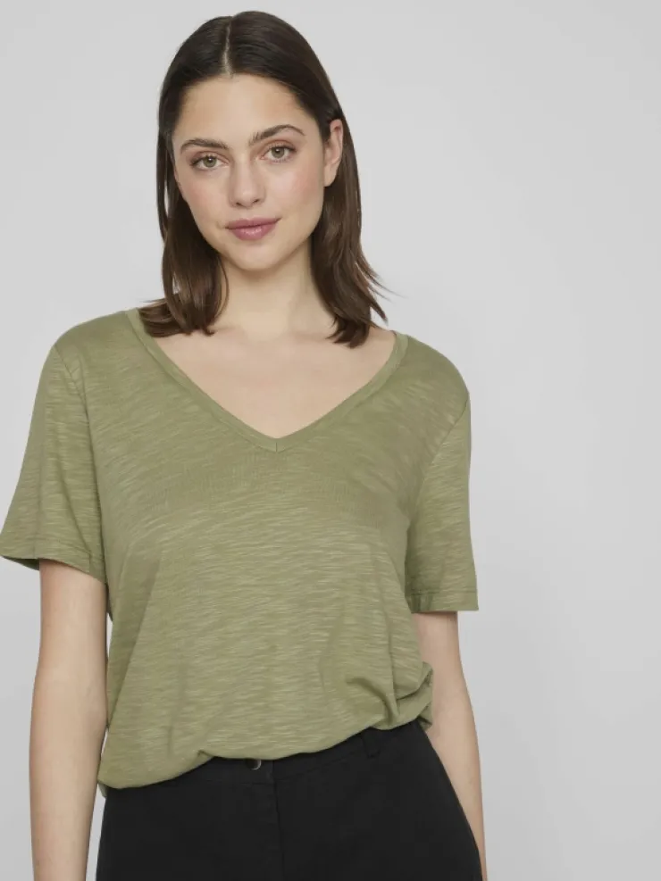 VILA Tops & T-shirts^SHORT SLEEVED V-NECK TOP