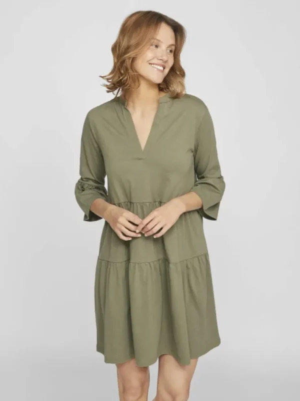 VILA Dresses^3/4 SLEEVED V-NECK DRESS