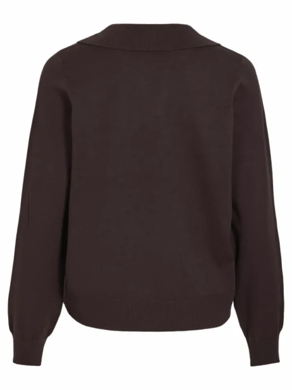 VILA Knitwear^SPLIT COLLAR KNITTED PULLOVER