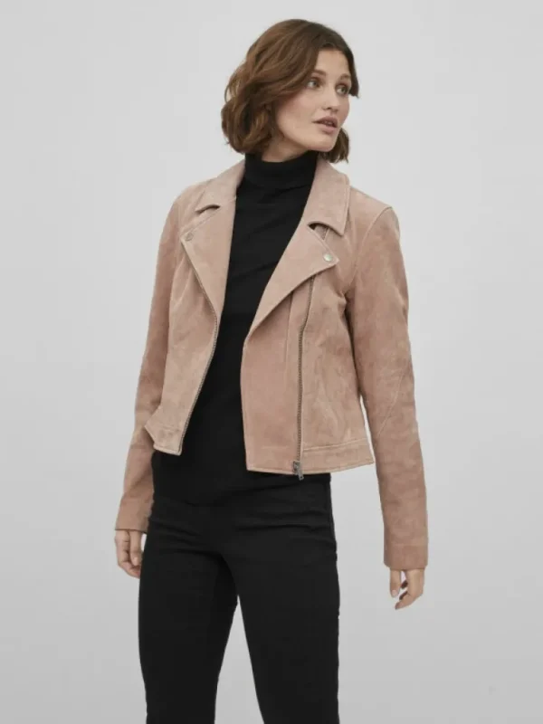 VILA Jackets & Coats^SUEDE BIKER JACKET