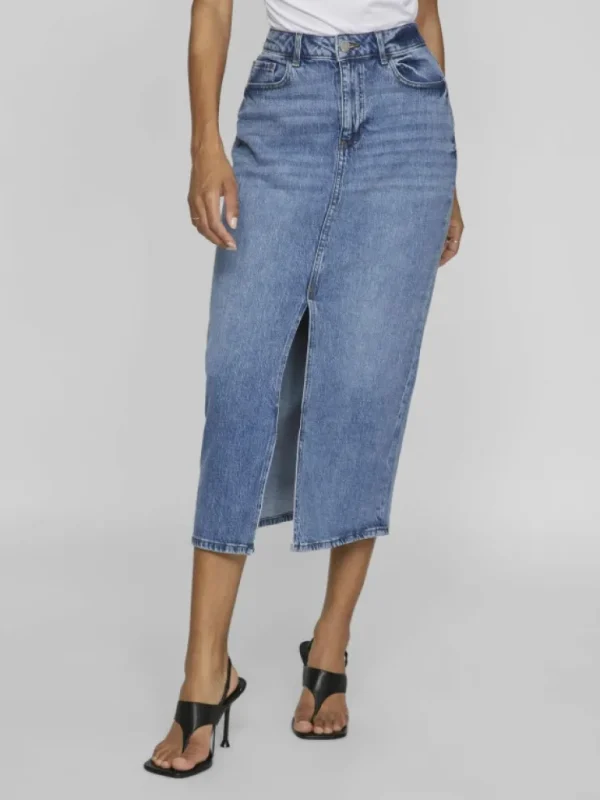 VILA Skirts^VIJAF MIDI DENIM SKIRT