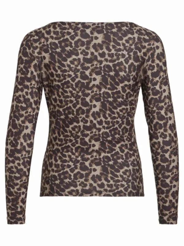 VILA Tops & T-shirts^VILEOA LEOPARD PRINT LONG SLEEVED TOP
