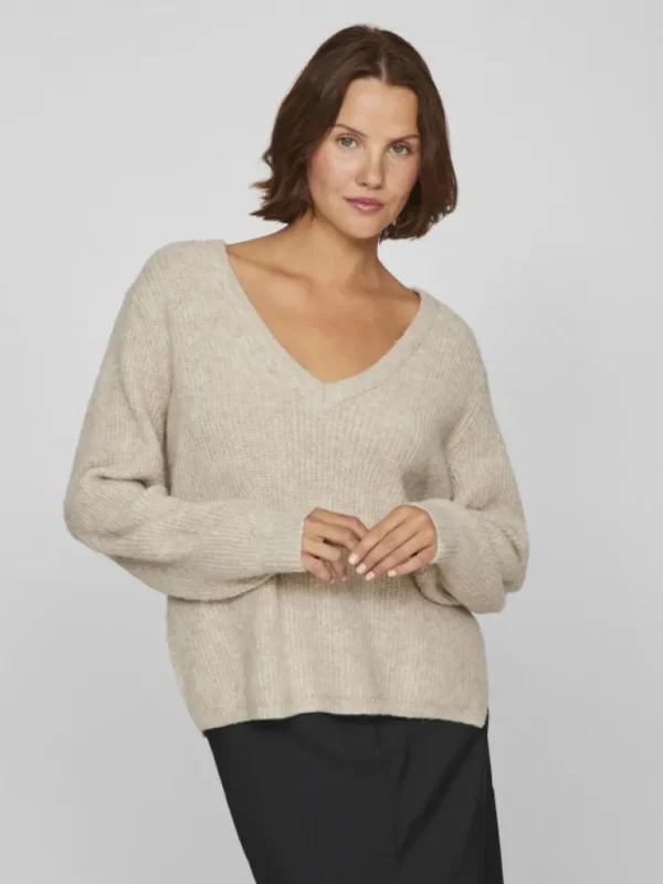 VILA Knitwear^V-NECK KNITTED PULLOVER