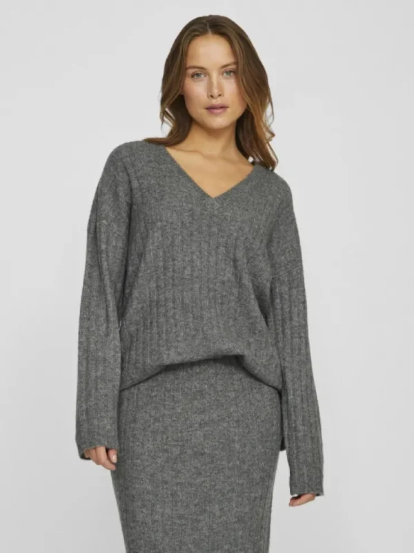 VILA Knitwear^V-NECK KNITTED PULLOVER