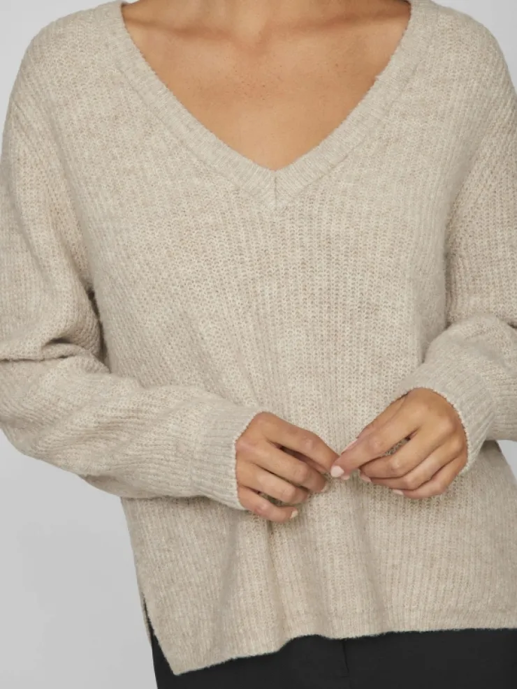 VILA Knitwear^V-NECK KNITTED PULLOVER