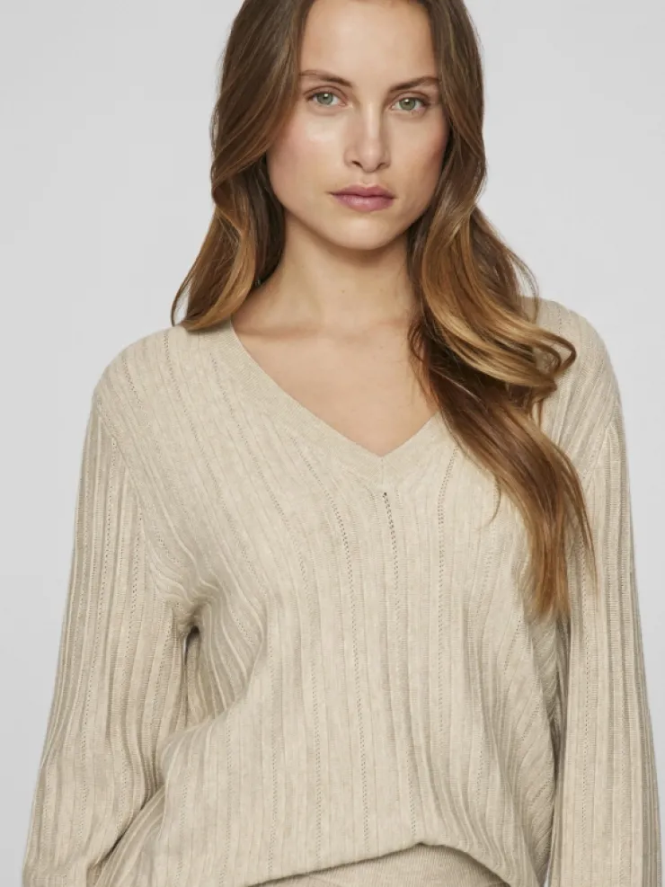 VILA Knitwear^V-NECK KNITTED TOP