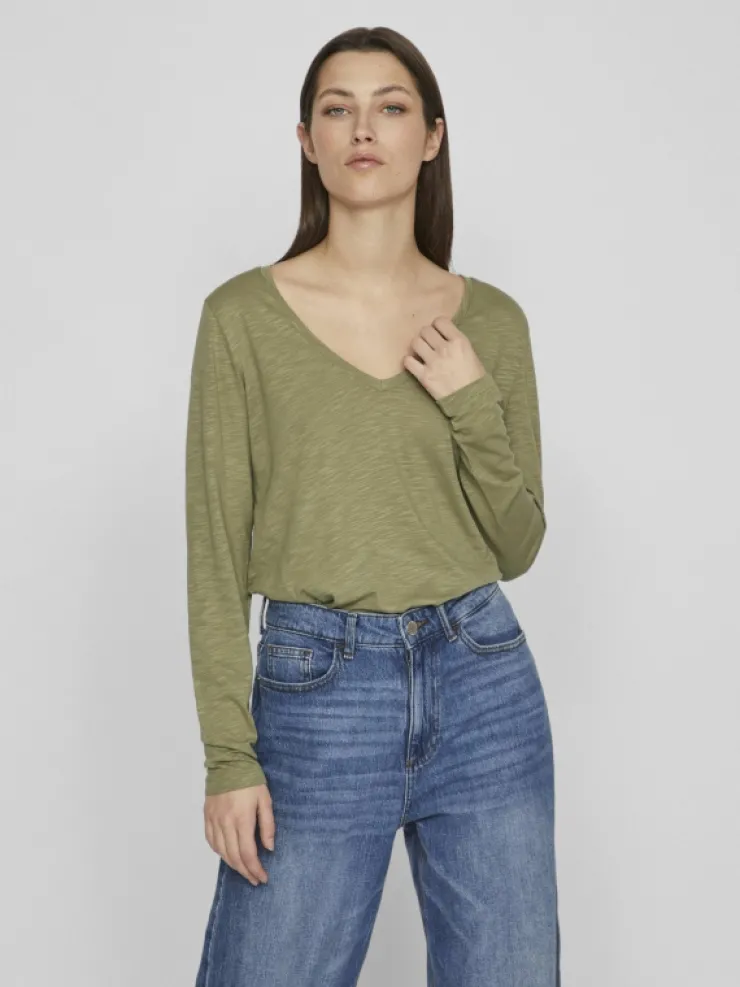 VILA Tops & T-shirts^V-NECK LONG SLEEVED TOP