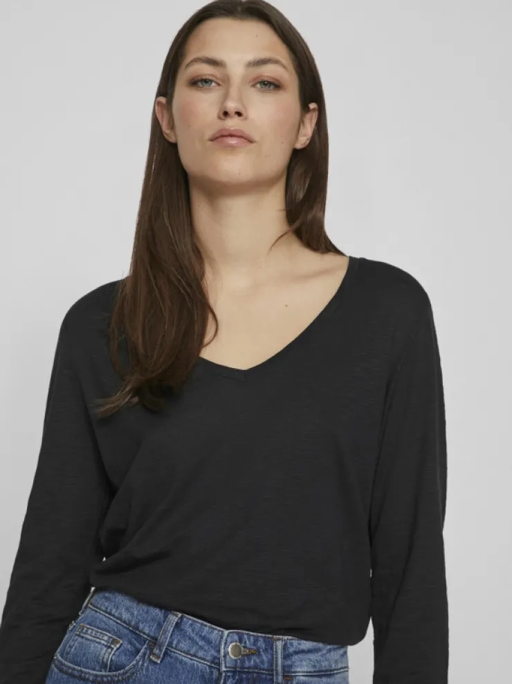 VILA Tops & T-shirts^V-NECK LONG SLEEVED TOP