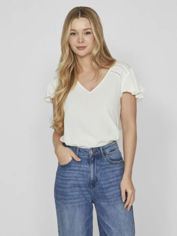 VILA Tops & T-shirts^V-NECK SHORT SLEEVED TOP