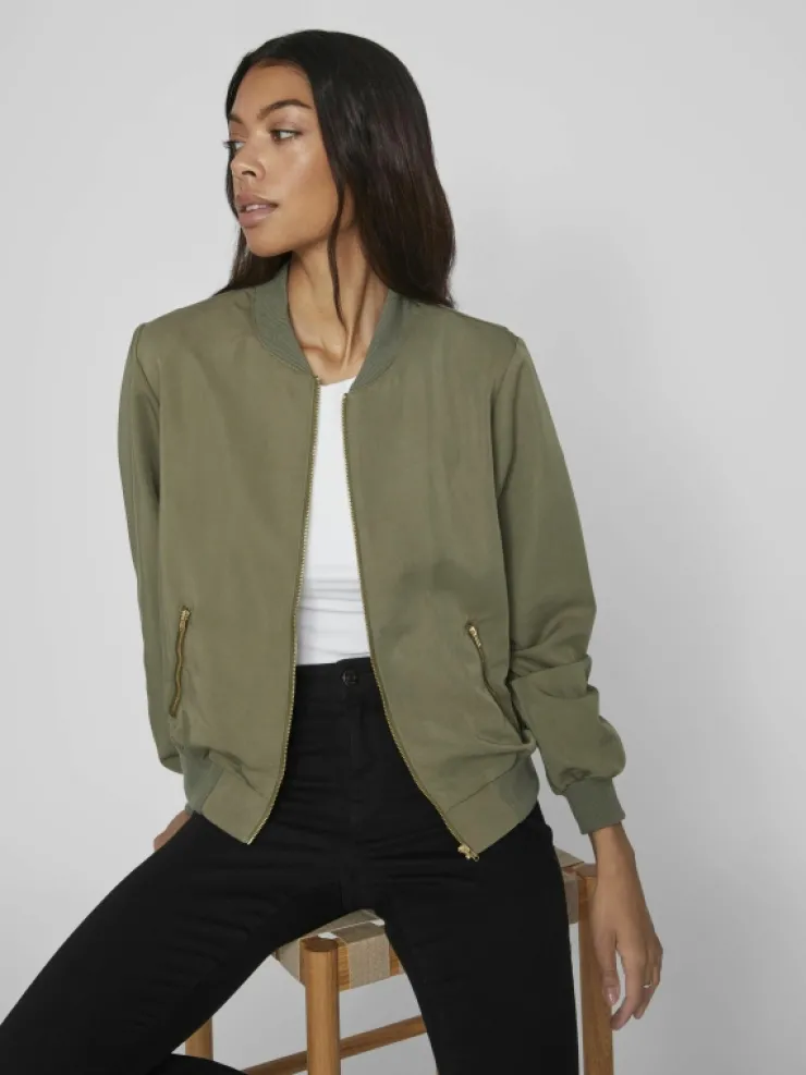 VILA Jackets & Coats^ZIPPER BOMBER JACKET